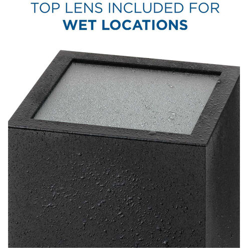 6IN CYL SQRS Up/Down Outdoor Wall Light in Black