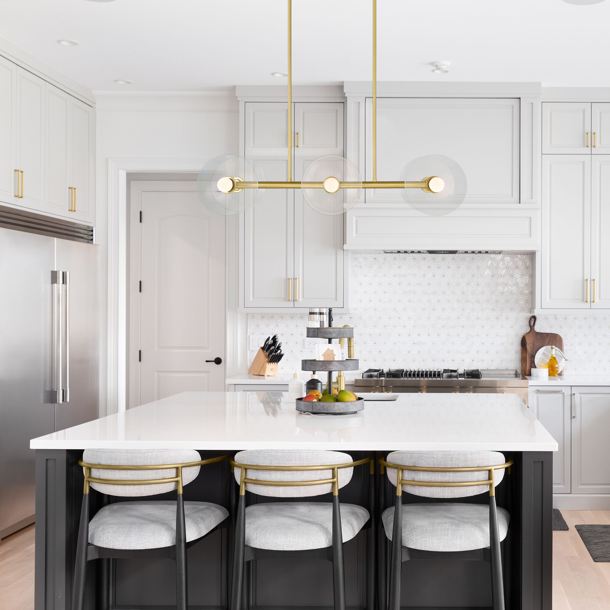 Litto 6 Light 36 inch Brushed Gold Island Light Ceiling Light