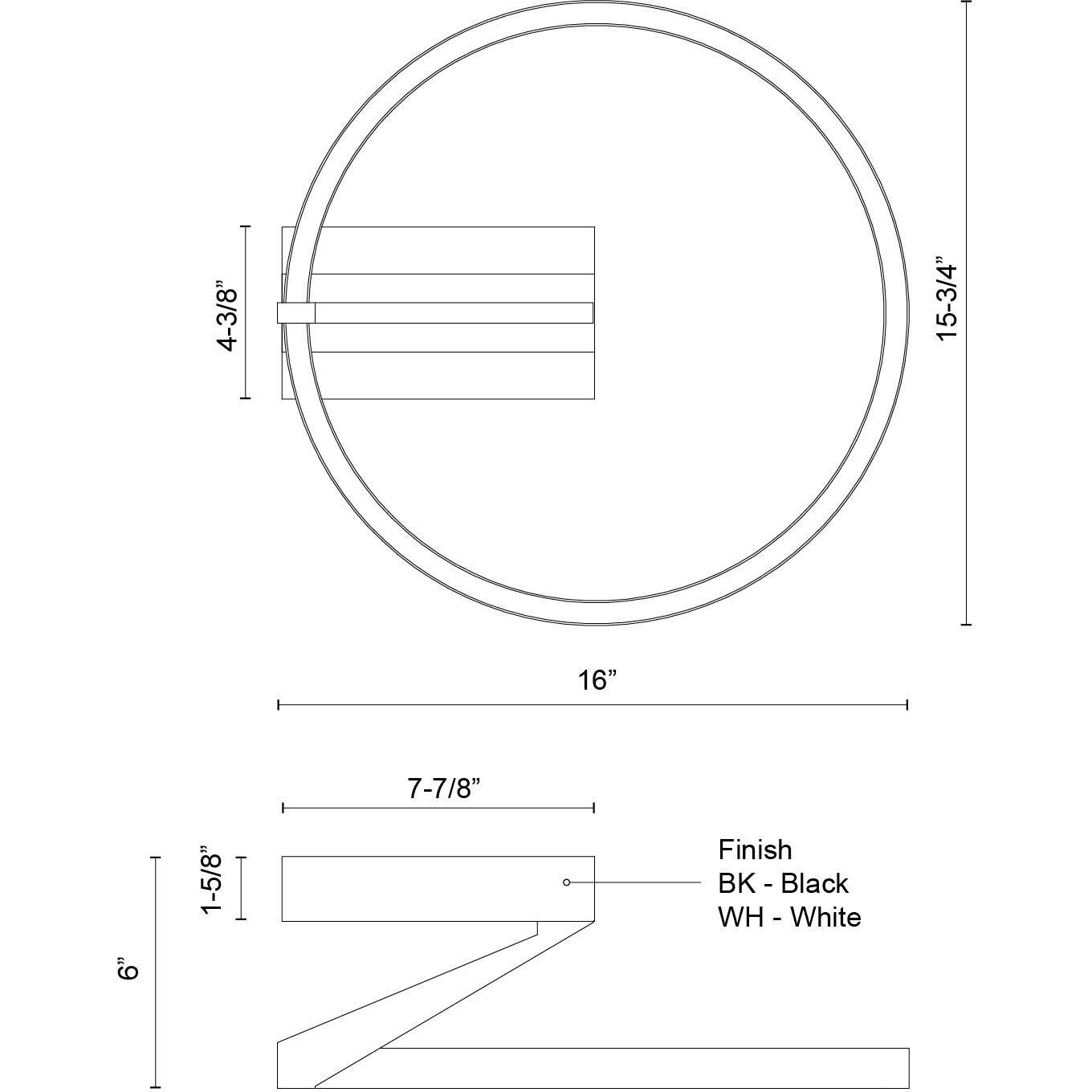 Roda LED 15.75 inch White Semi-Flush Mount Ceiling Light