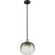 Edison Brookhaven Sphere 1 Light 10.5 inch Black Antique Brass Mini Pendant Ceiling Light in Slate Glass