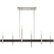 Denmark 6 Light 7 inch Brushed Nickel with Bronze Accents Chandelier Ceiling Light