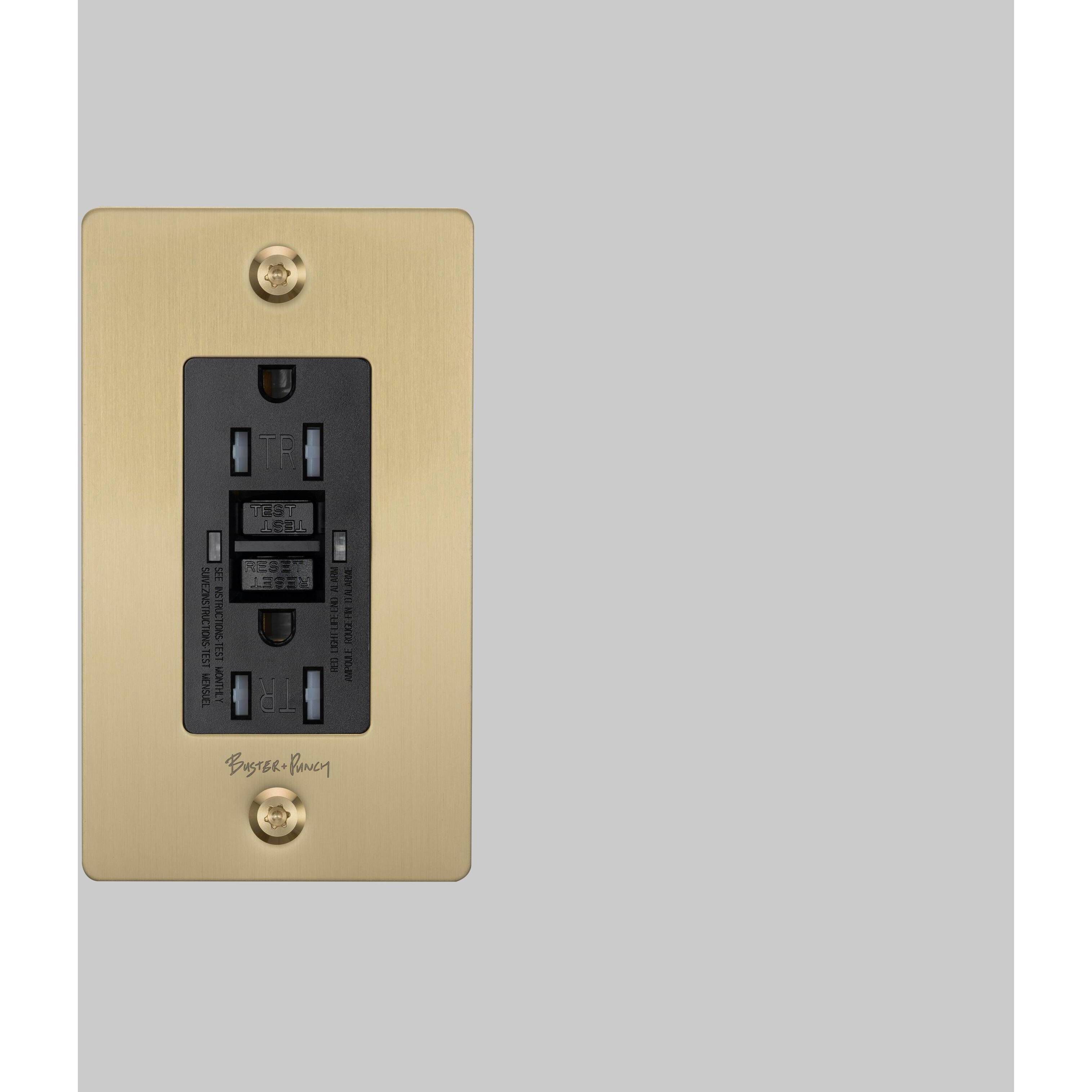 1G Duplex 125 Brass Outlet, GFCI