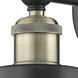 Dover Sconce Wall Light in Black Antique Brass, Clear