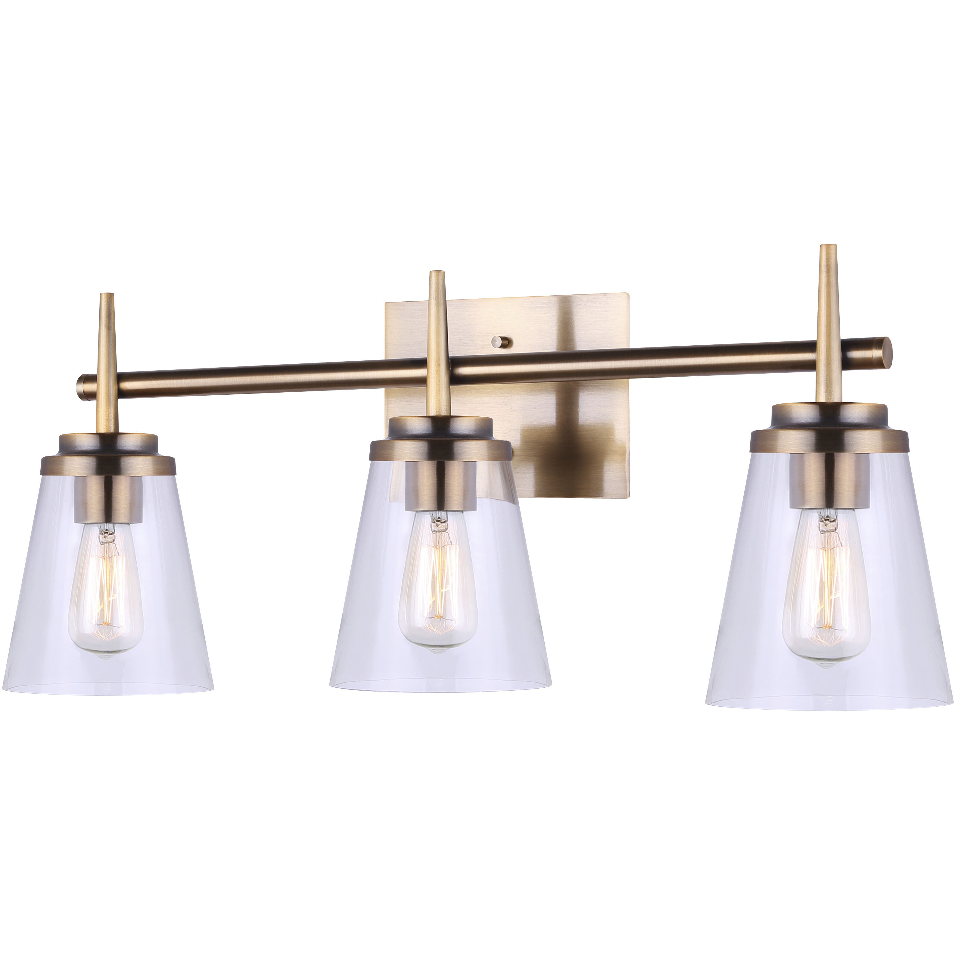Madison 3 Light 25 inch Gold Vanity Light Wall Light