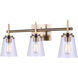 Madison 3 Light 25 inch Gold Vanity Light Wall Light