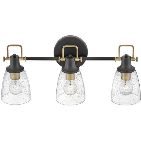Easton LED 24 inch Black with Heritage Brass Vanity Light Wall Light