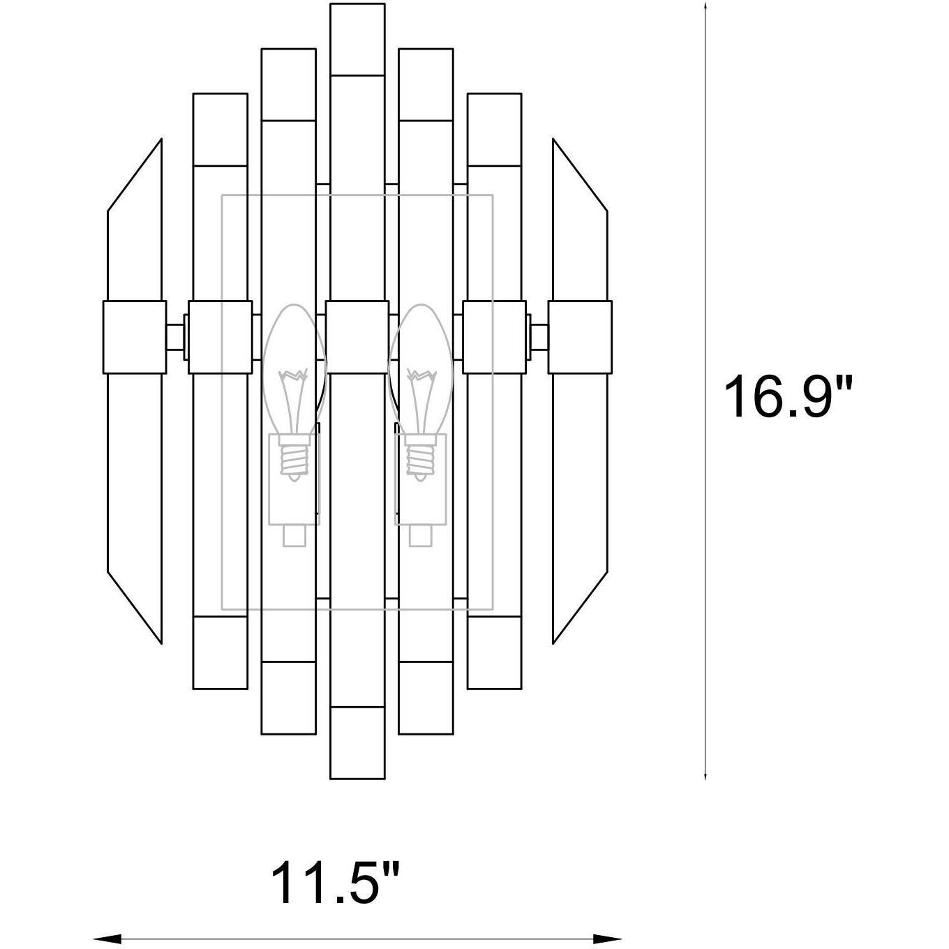 Bova 2 Light 11.5 inch Polished Nickel Wall Sconce Wall Light