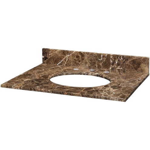 Stone Top 25 X 22 X 1 inch Dark Brown with Light Brown Vanity Top in Dark Emperador Marble, Undermount Sink