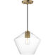 Geode 1 Light 11.75 inch Natural Aged Brass Single Pendant Ceiling Light