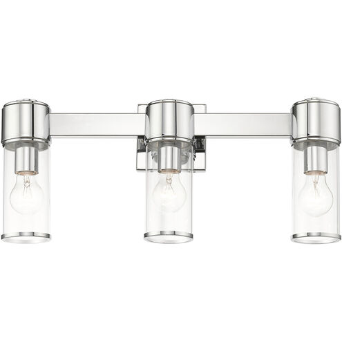Quincy 3 Light 22.5 inch Polished Chrome Vanity Wall Sconce Wall Light