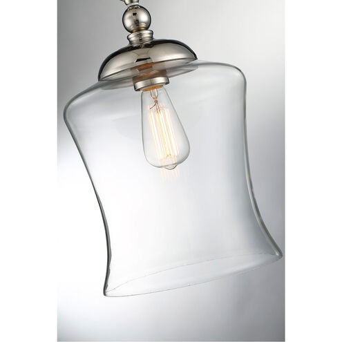 Modern 1 Light 9.75 inch Polished Nickel Mini-Pendant Ceiling Light