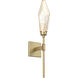Rock Crystal LED 4.5 inch Gilded Brass Indoor Sconce Wall Light in Chilled Amber, 2700K LED, Belvedere