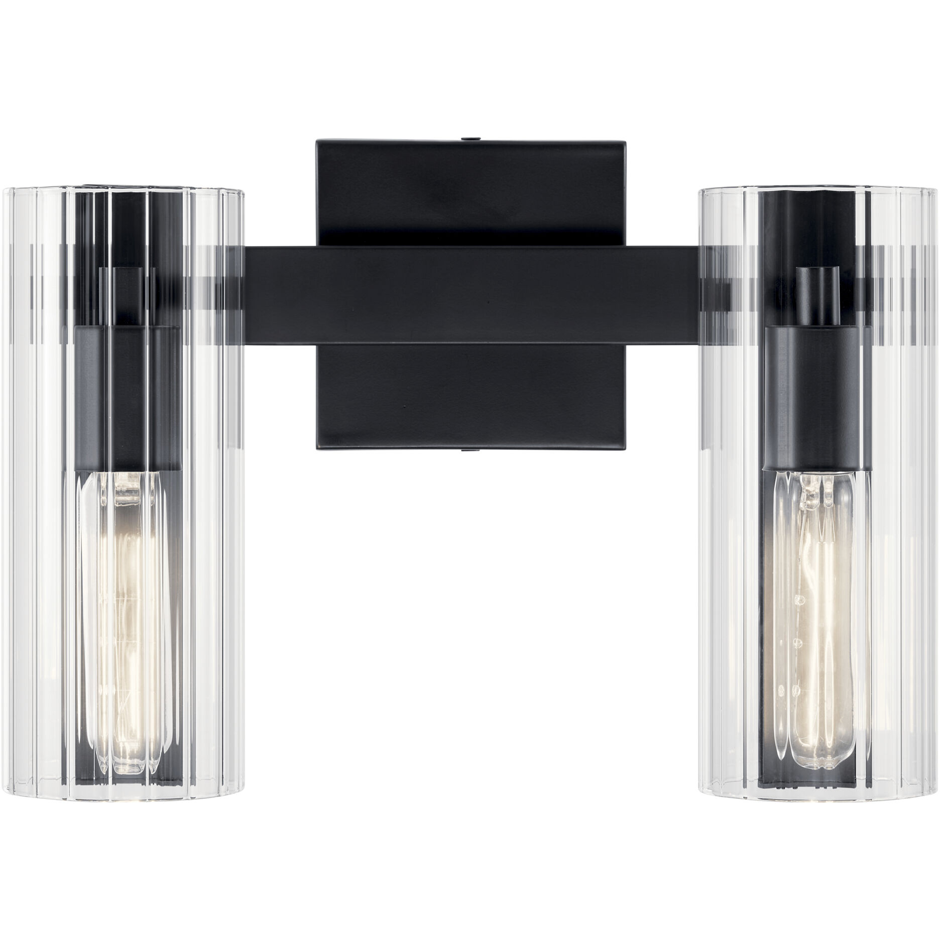 Jemsa 2 Light 13.75 inch Black Bath Bracket Wall Light, 2 Arm