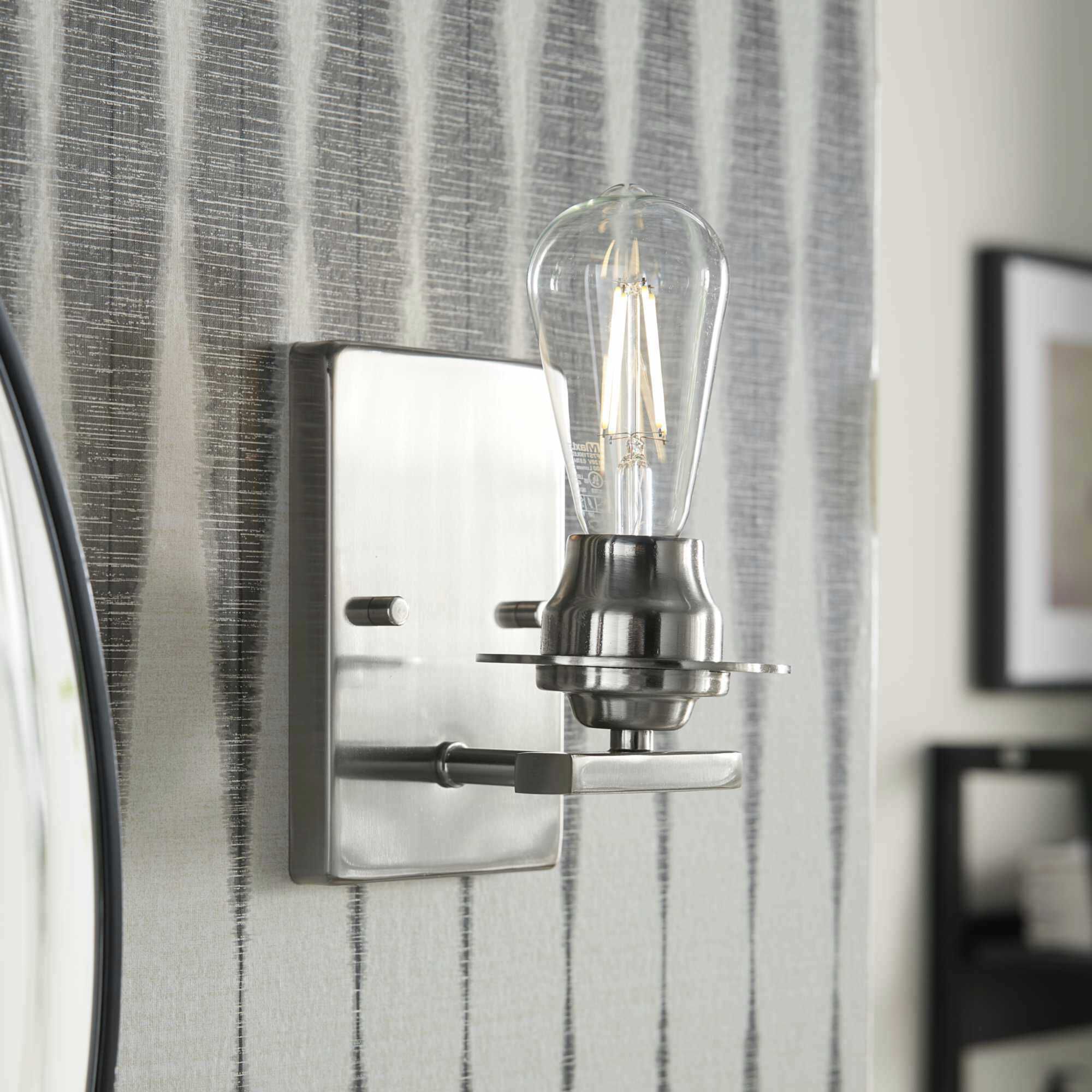 Debut 1 Light 5 inch Brushed Nickel Bath Vanity Wall Light, Design Series