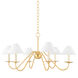 Lenore 6 Light 36 inch Aged Brass Chandelier Ceiling Light