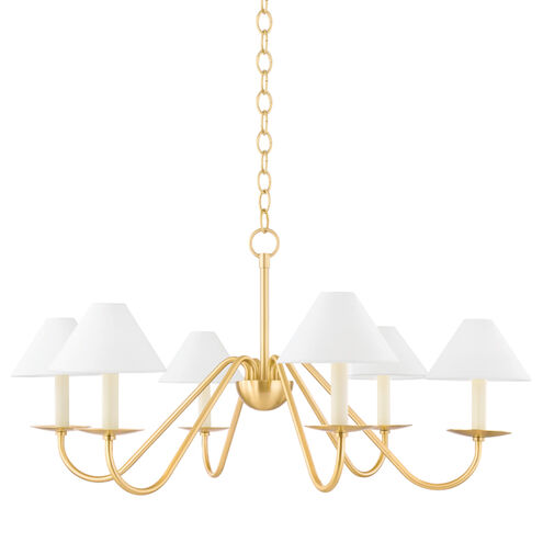 Lenore 6 Light 36 inch Aged Brass Chandelier Ceiling Light