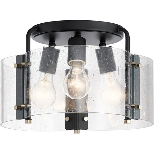 Thoreau 3 Light 14 inch Black Semi Flush Light Ceiling Light