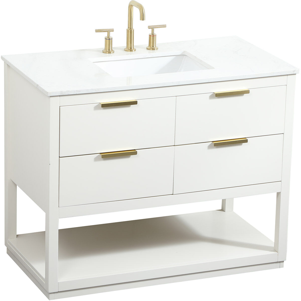 Larkin 42 X 22 X 34 inch White Vanity Sink Set