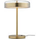 Voto 17.5 inch 8 watt Natural Aged Brass Table Lamp Portable Light in Clear