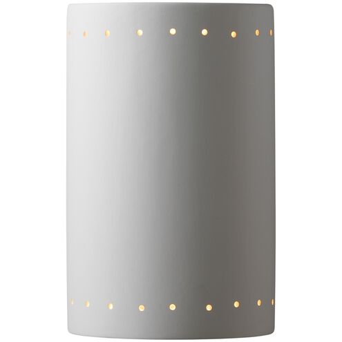 Ambiance Cylinder LED 12.5 inch Carrara Marble Outdoor Wall Sconce, Large