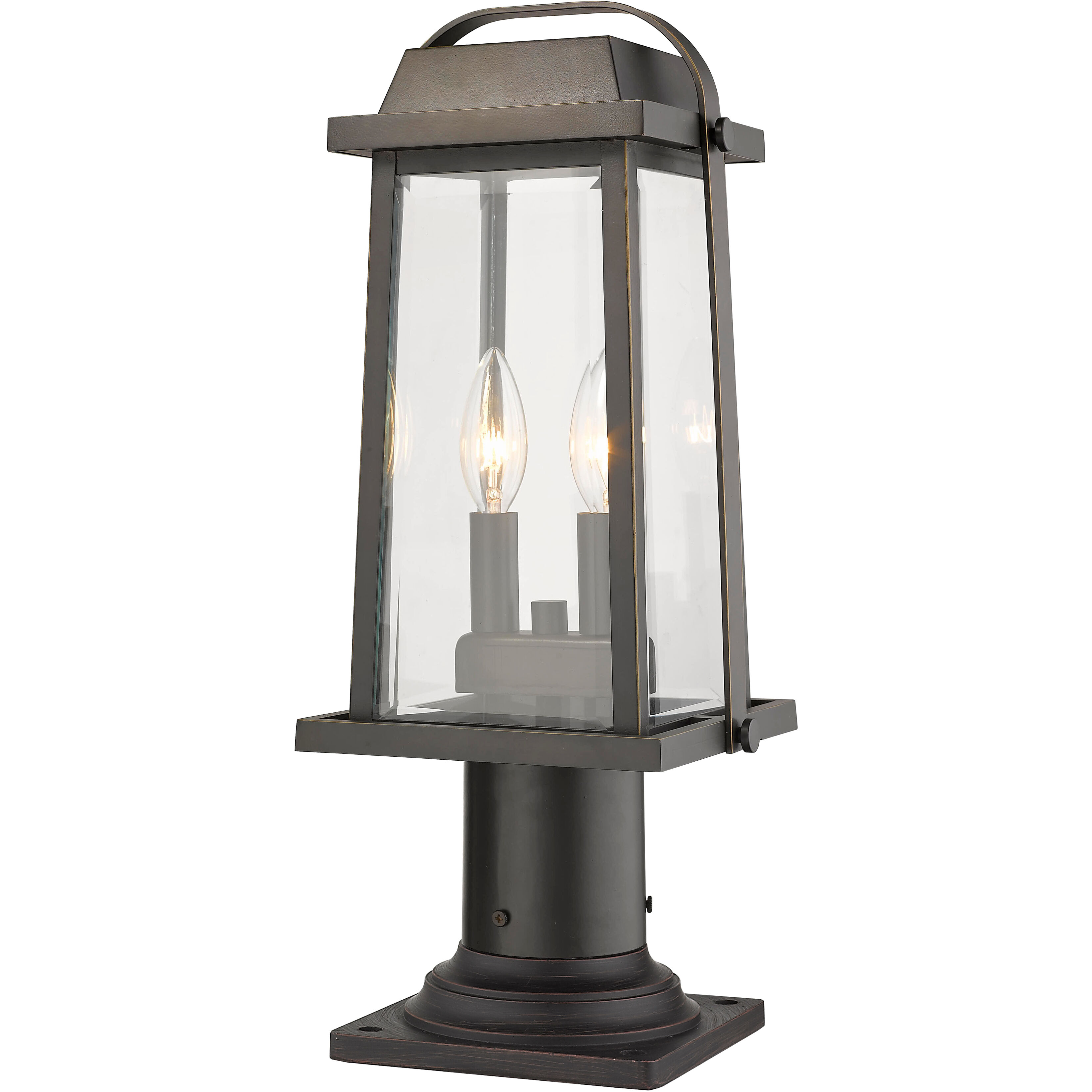 Millworks 2 Light 18.75 inch Oil Rubbed Bronze Outdoor Pier Mounted Fixture