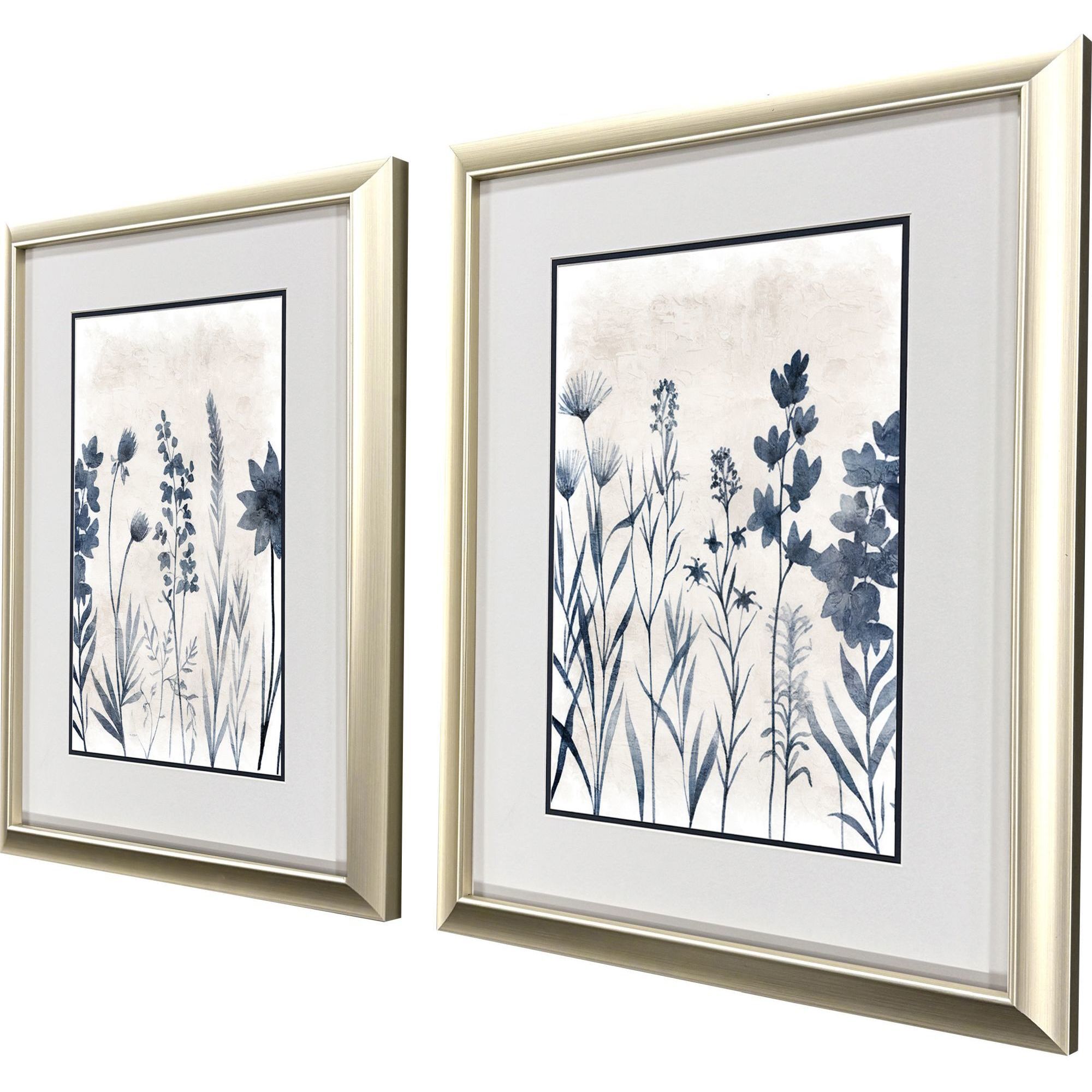 Blue Dye Blue and Beige and Gray Framed Art, Propac