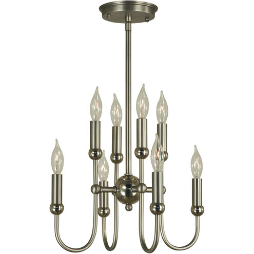 Nicole 8 Light 14 inch Antique Brass with Matte Black Mini Chandelier Ceiling Light in Antique Brass/Matte Black