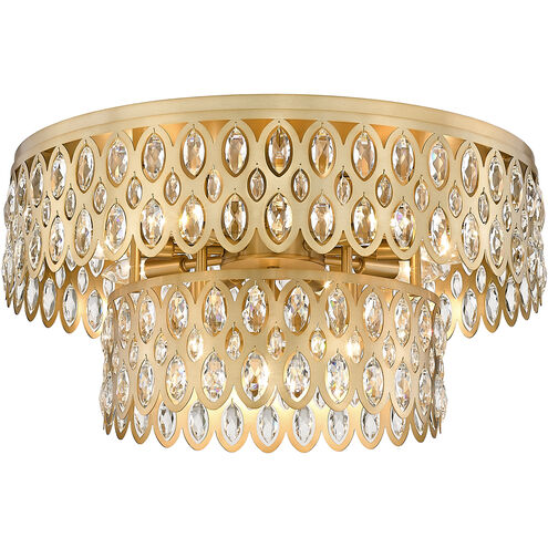 Dealey 12 Light 24 inch Heirloom Brass Flush Mount Ceiling Light