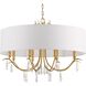 Rollins 8 Light 32 inch Antique Gold Chandelier Ceiling Light