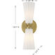 Contemporary 2 Light 5.13 inch Natural Brass Wall Sconce Wall Light