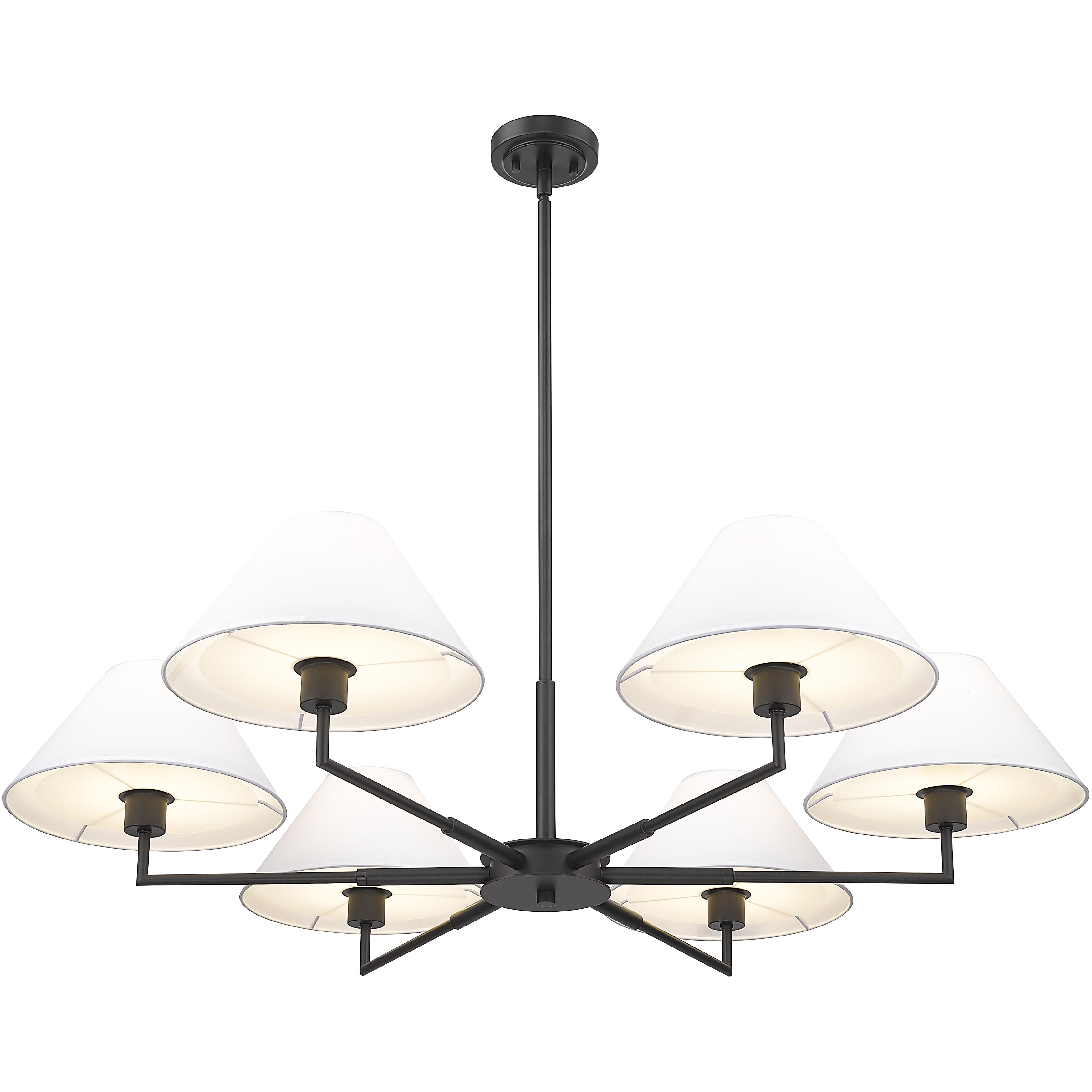 Leila 6 Light 44 inch Matte Black Chandelier Ceiling Light