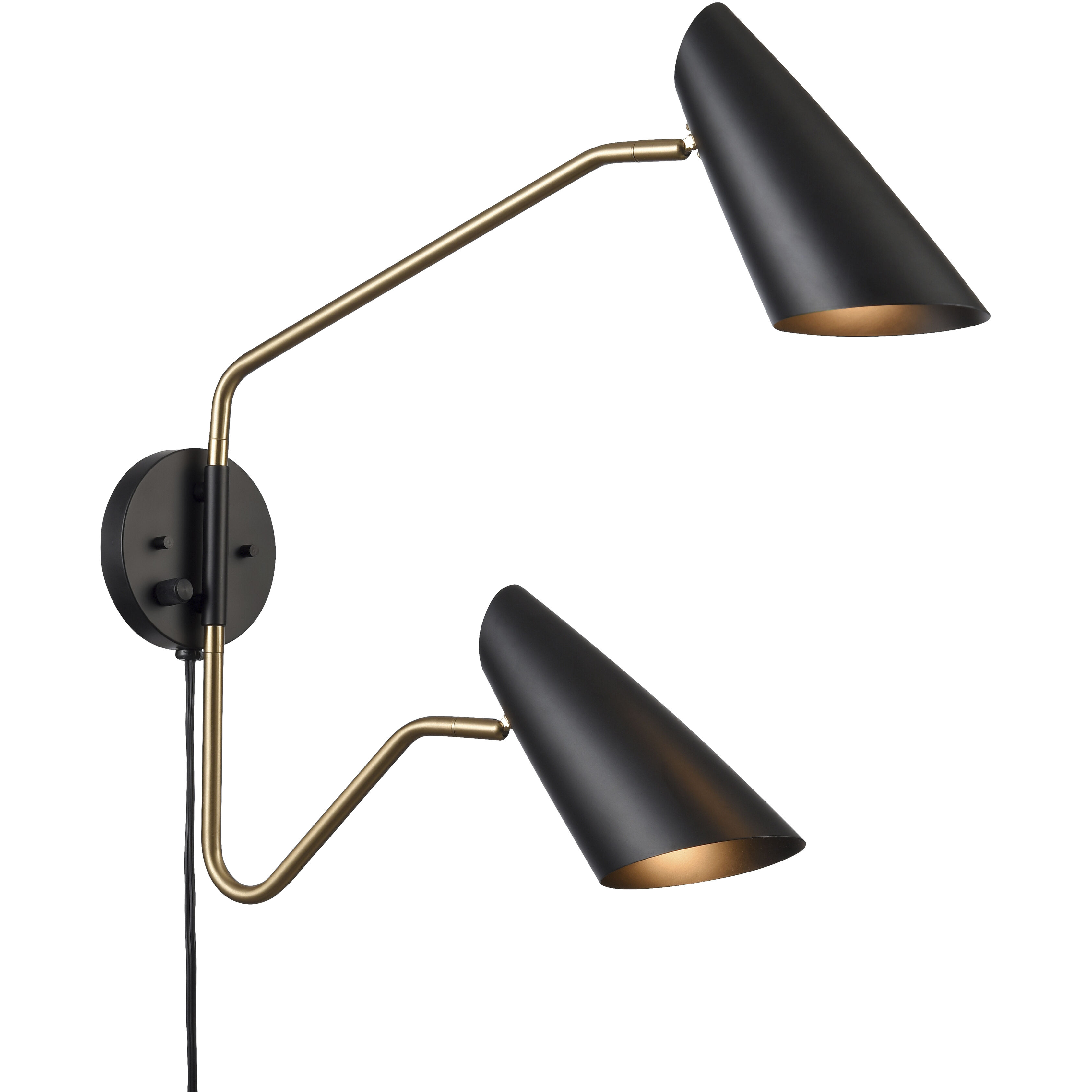 Stanley 20 inch 60 watt Matte Black Swingarm Sconce Wall Light