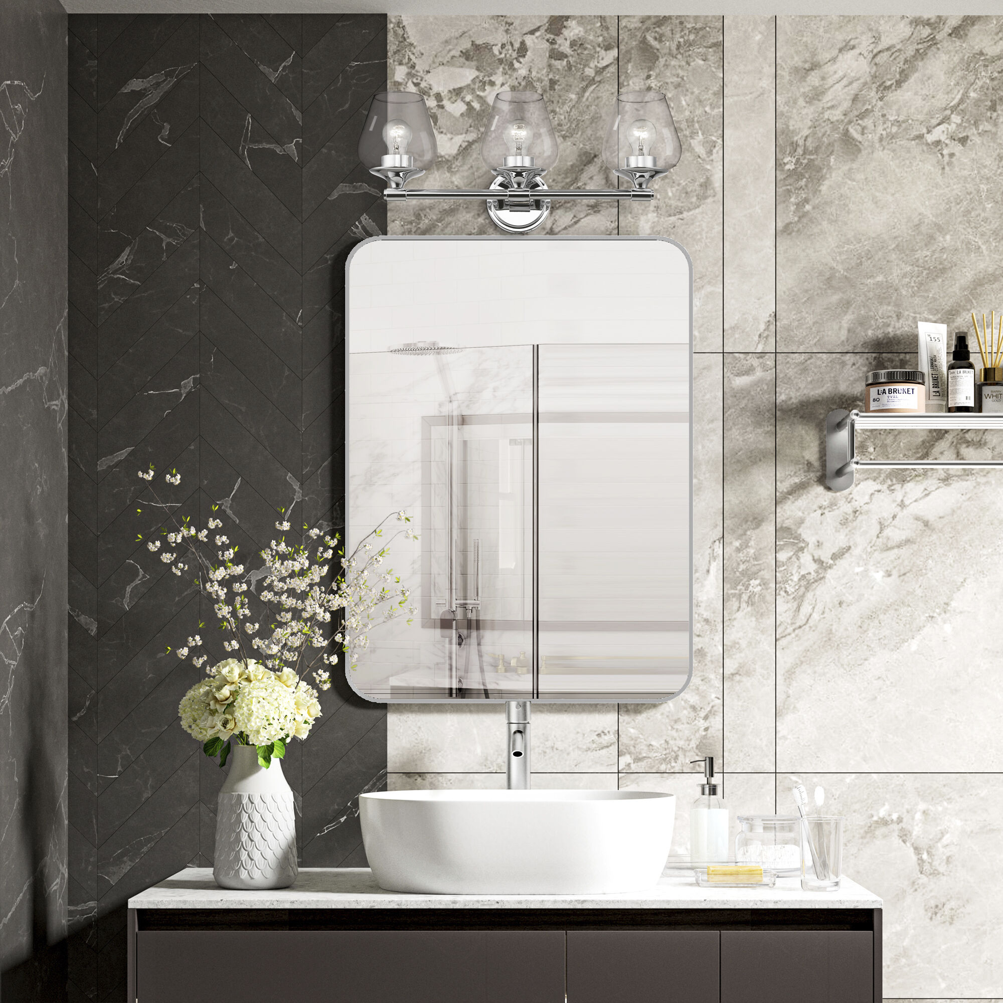 Willow 3 Light 23 inch Polished Chrome Vanity Sconce Wall Light