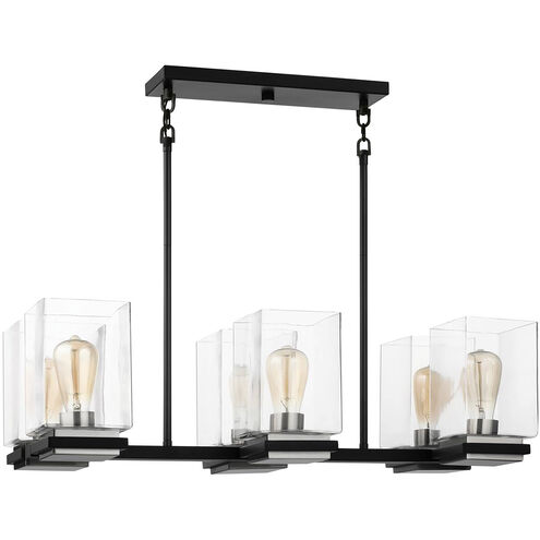 Crossroads 6 Light 30.75 inch Matte Black Island Pendant Ceiling Light