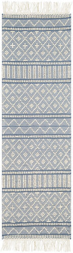 Farmhouse Tassels 96 X 30 inch Blue Rug in 2.5 x 8, Runner