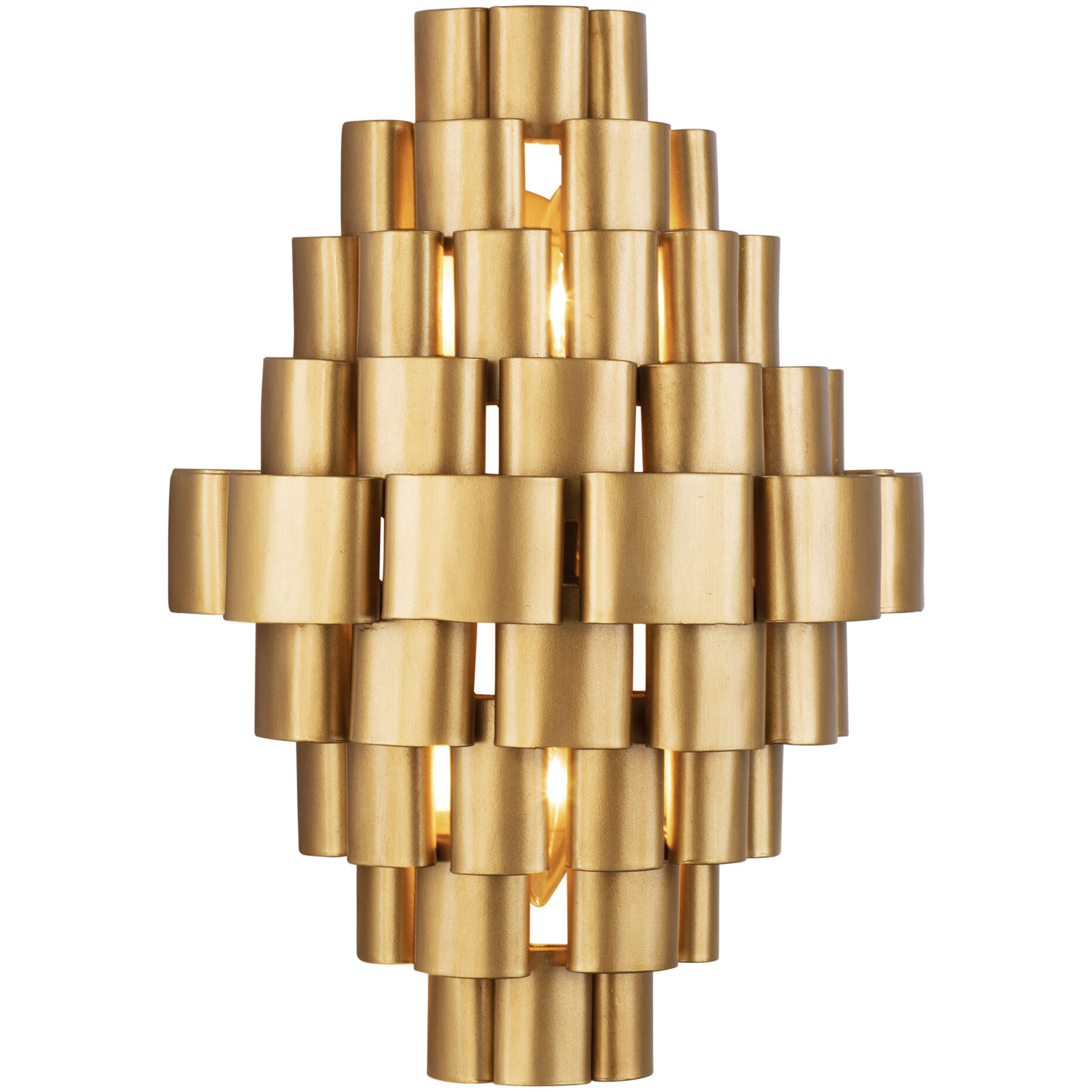 Totally Tubular 2 Light 12 inch Antique Gold and Carbon Black Sconce Wall Light