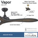 Vapor 60 inch Coal with Toned Koa Blades Ceiling Fan in Coal/Toned Koa