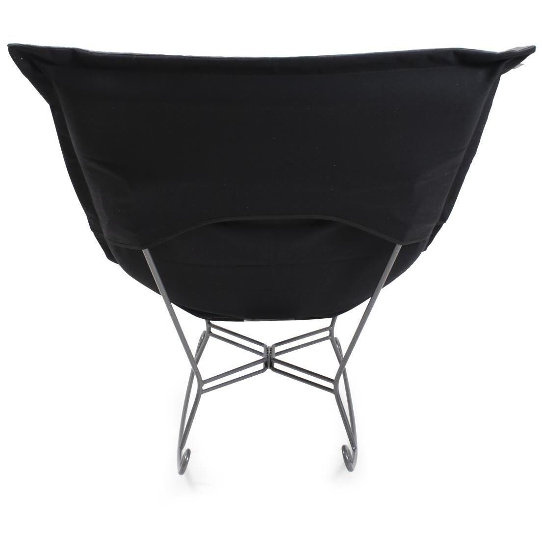 Pana 40 inch Charcoal Puff Rocker Ottoman