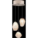 Natural Inspirations 3 Light 9 inch Gold Pendant Ceiling Light in Clear Quartz Studio Glass 4