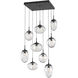 Cosmos LED LED 32 inch Matte Black Chandelier Ceiling Light, Square Multi-Port