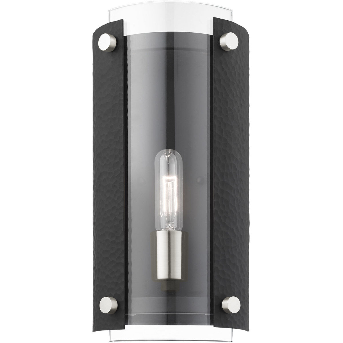 Barcelona 1 Light 6 inch Black with Brushed Nickel Accents ADA Sconce Wall Light