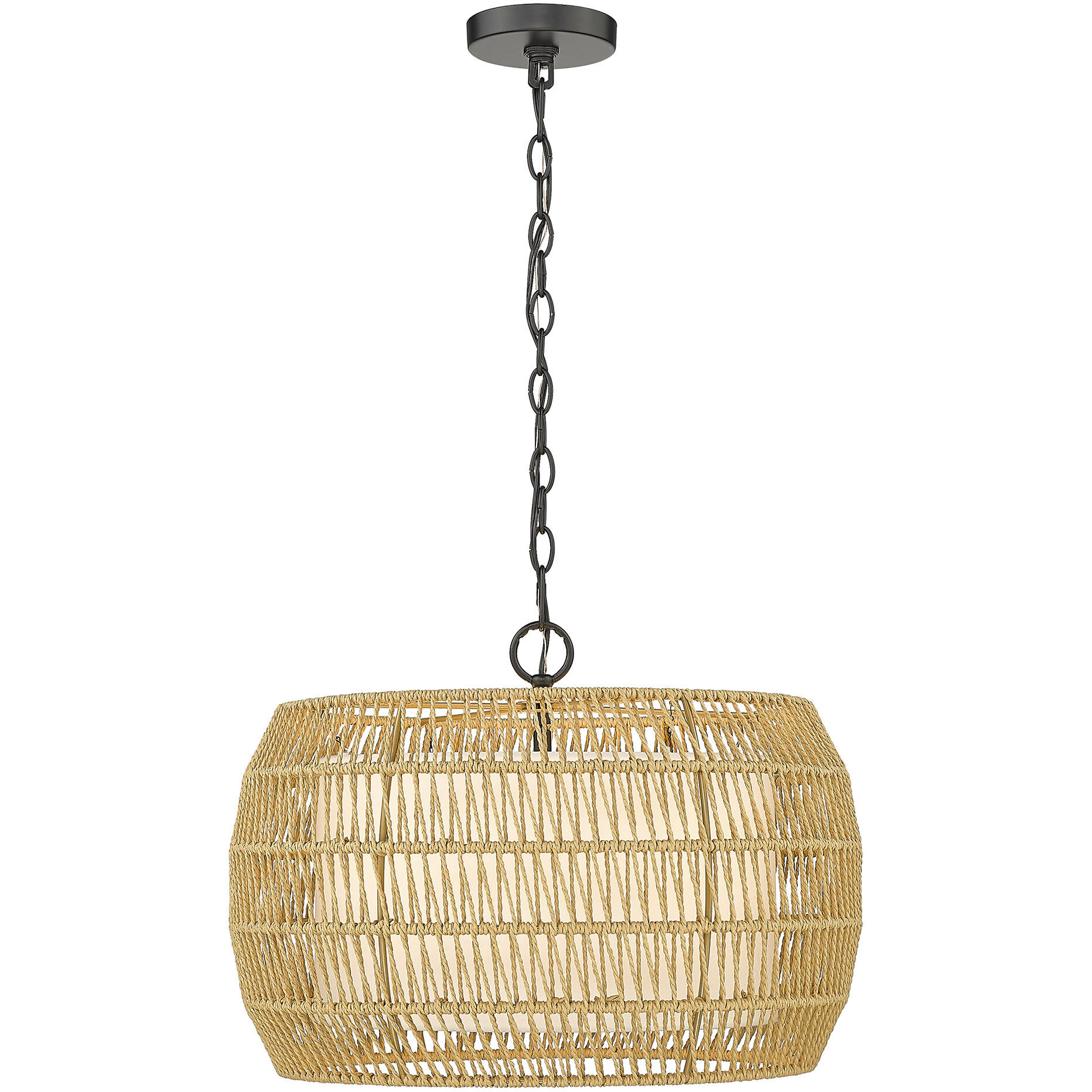 Everly Pendant Ceiling Light in Natural Rattan
