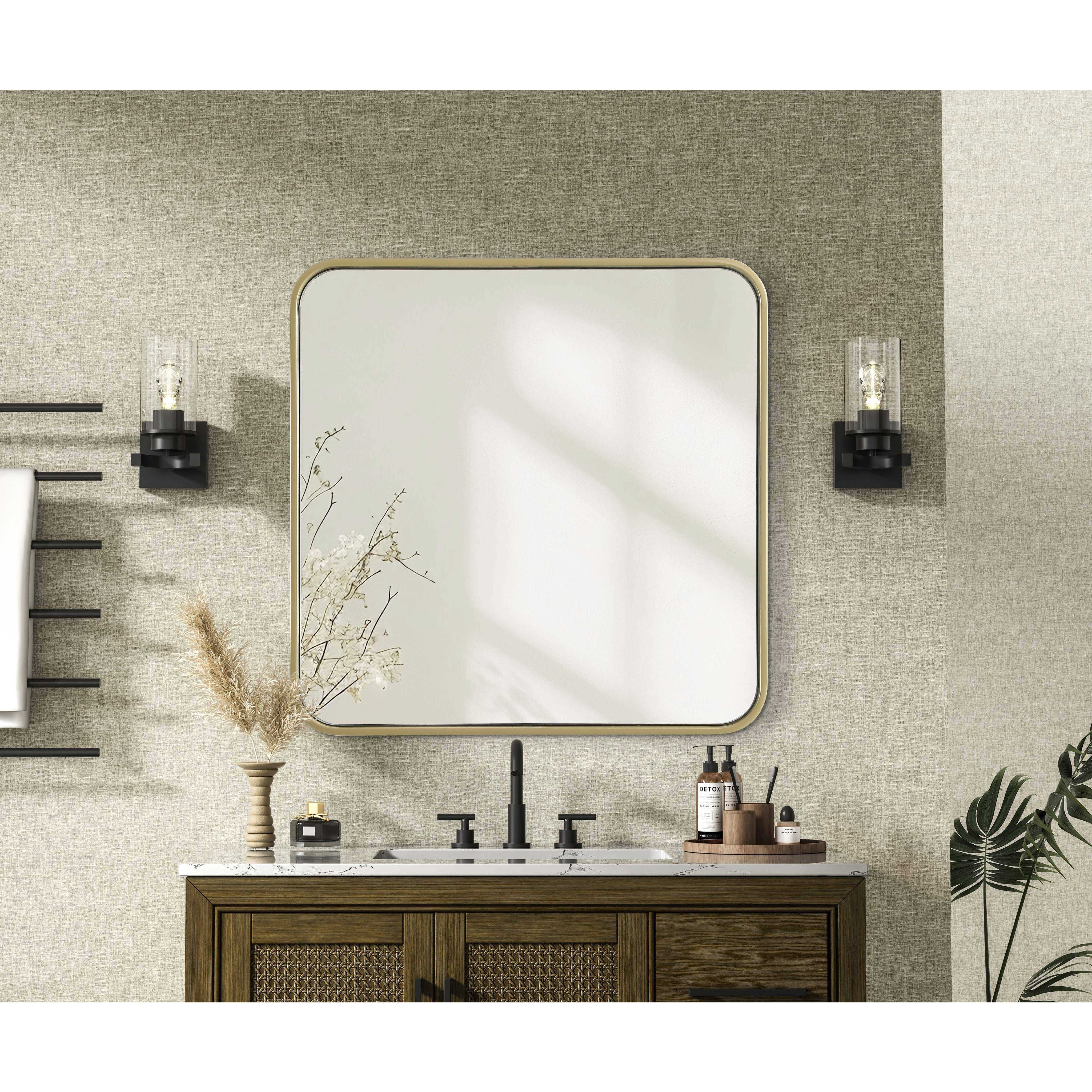 Remy 24 X 24 inch Brass Mirror