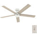 Burton 52 inch Fresh White with Light Oak Blades Outdoor Ceiling Fan
