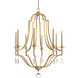 Leah 8 Light 37.5 inch Gold Leaf Chandelier Ceiling Light