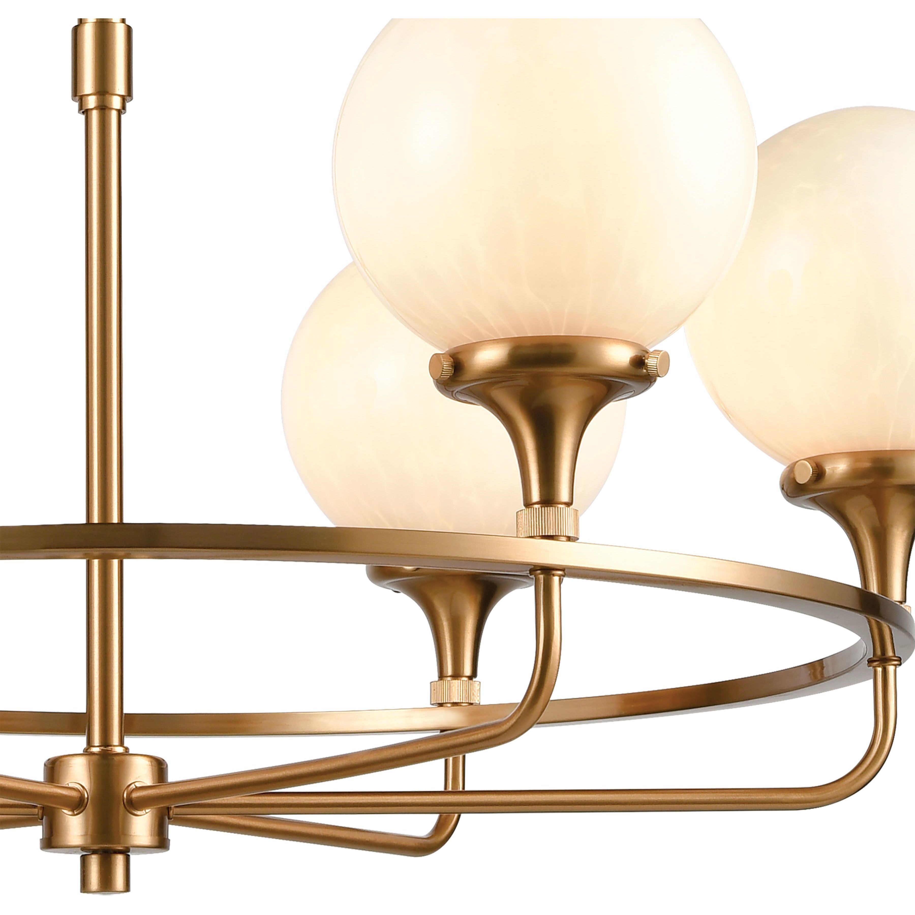 Beverly Hills 6 Light 30 inch Satin Brass Chandelier Ceiling Light