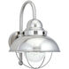 Sebring Outdoor Wall Lantern in Brushed Stainless, Large