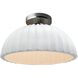 Radiance Collection - Pleated Dome Semi-Flush Ceiling Light in Brushed Nickel, Replaceable Bulb, Gloss White (outside and inside of fixture), Form+Finish+Function