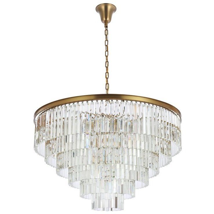Sydney 33 Light 44 inch Satin Gold Chandelier Ceiling Light