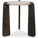 Talud 24 X 24 inch White Marble with Dark Bronze Side Table